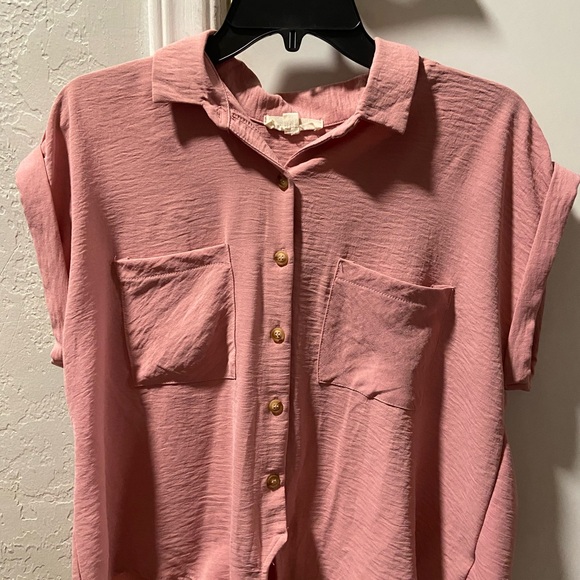 Pink Button-Up Shirt - Picture 1 of 3